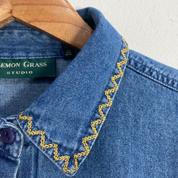 Vintage Lemon Grass Shirt Fall Scarecrow Pumpkins M/L - Picture 2 of 12